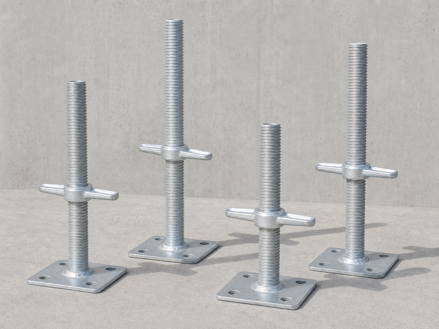 Adjustable galvanized base jacks